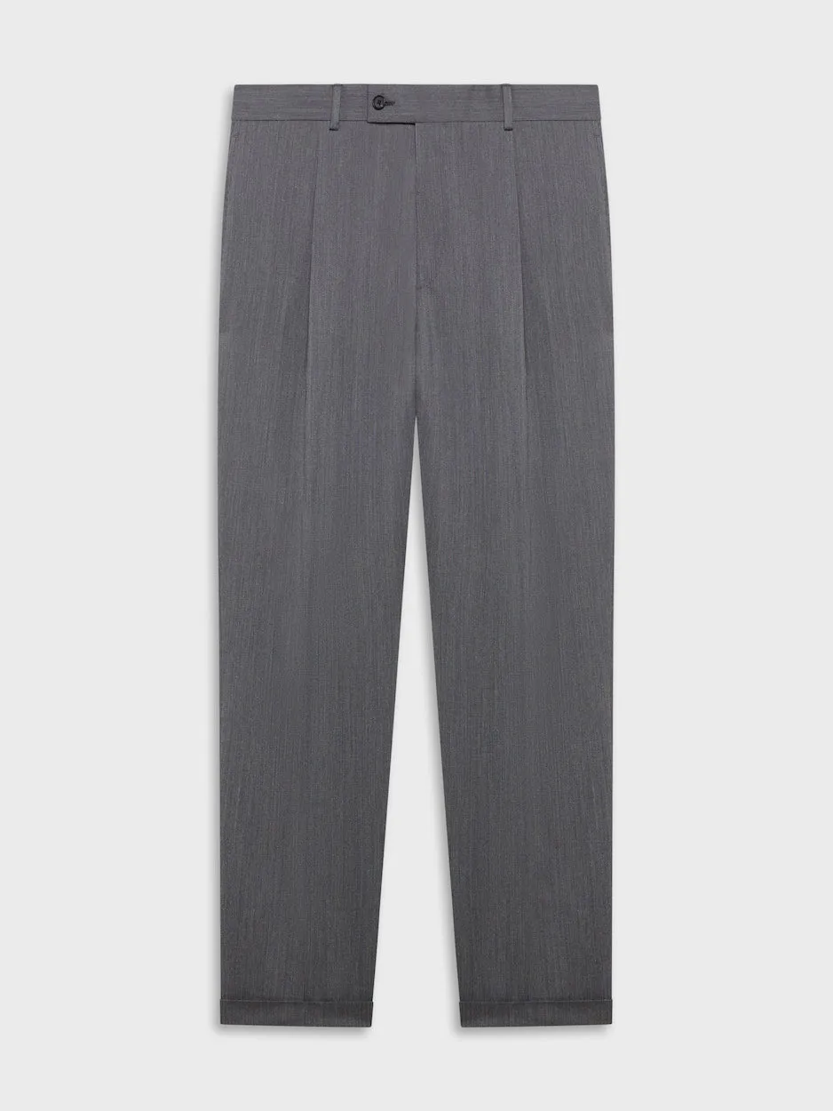 Caruso Pantalone Carrot Fit Lana Grigio