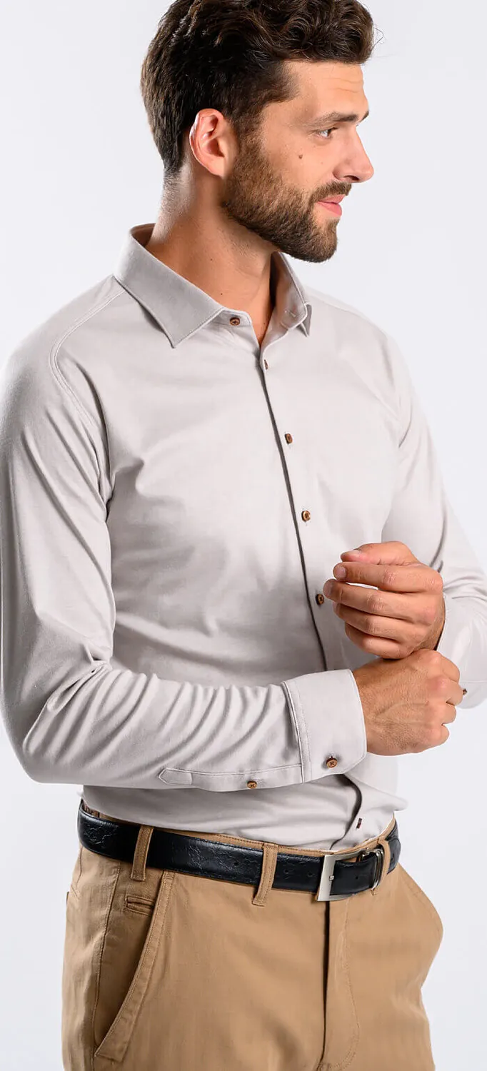 Alain Delon Camicia Extra Slim Fit Beige Anti Piega