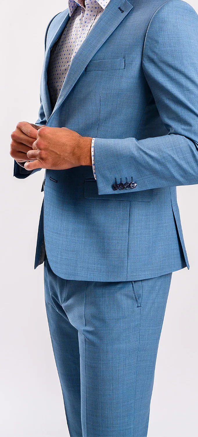 Alain Delon abito azzurro chiaro slim fit due bottoni XL