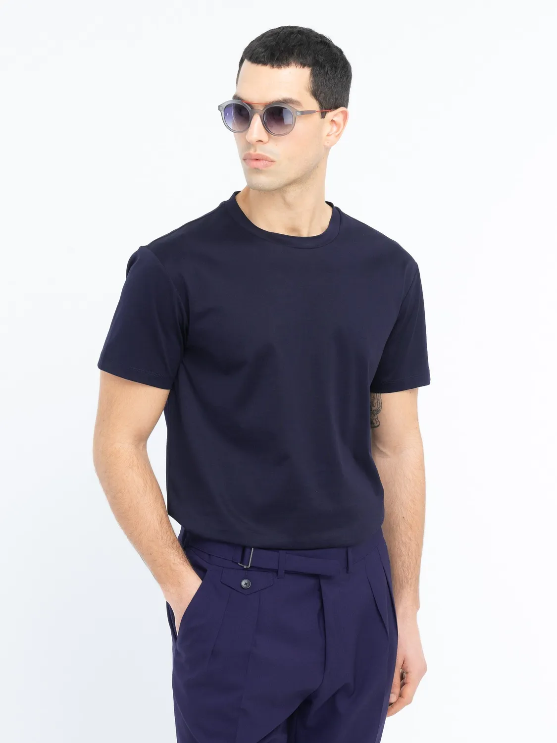 Paoloni T-shirt jersey di cotone blu