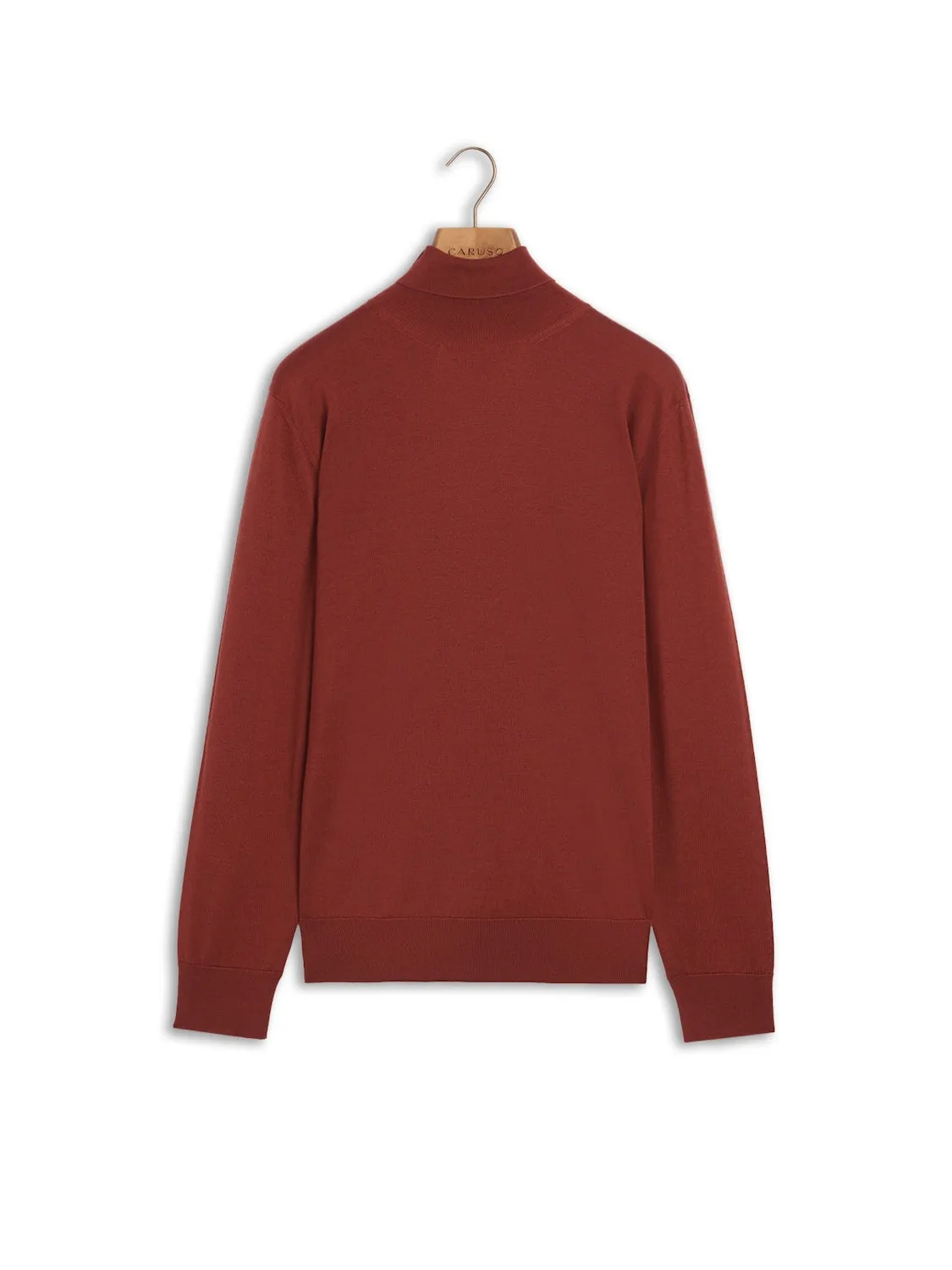 Caruso dolcevita lana seta cashmere rosso