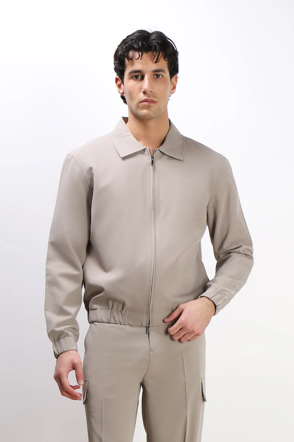 Sonny Bono Bomber giubbotto collo camicia sabbia