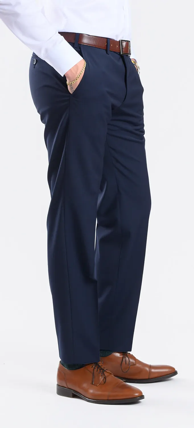 Alain Delon Basic pantaloni abito blu navy misto lana