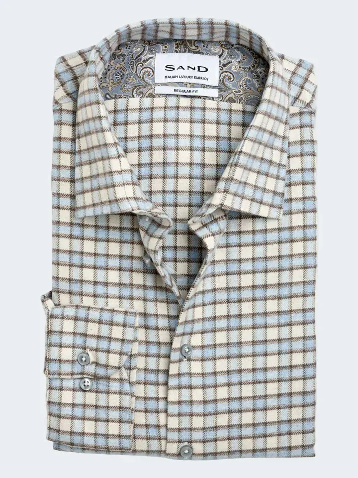 Sand Menswear State Soft 8408 camicia flanella a quadri