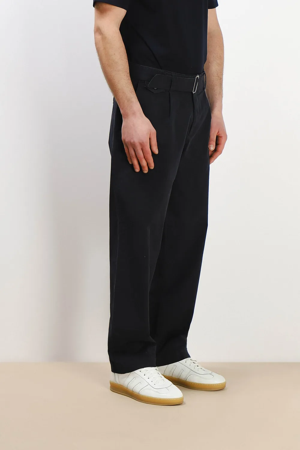 Sonny Bono pantalone chino doppia pence bleu con cinturino