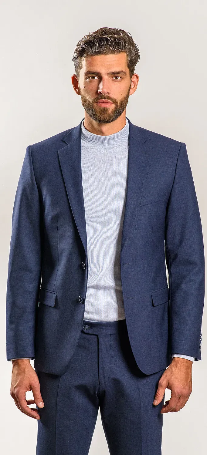 Alain Delon abito slim fit grigio-blu elasticizzato