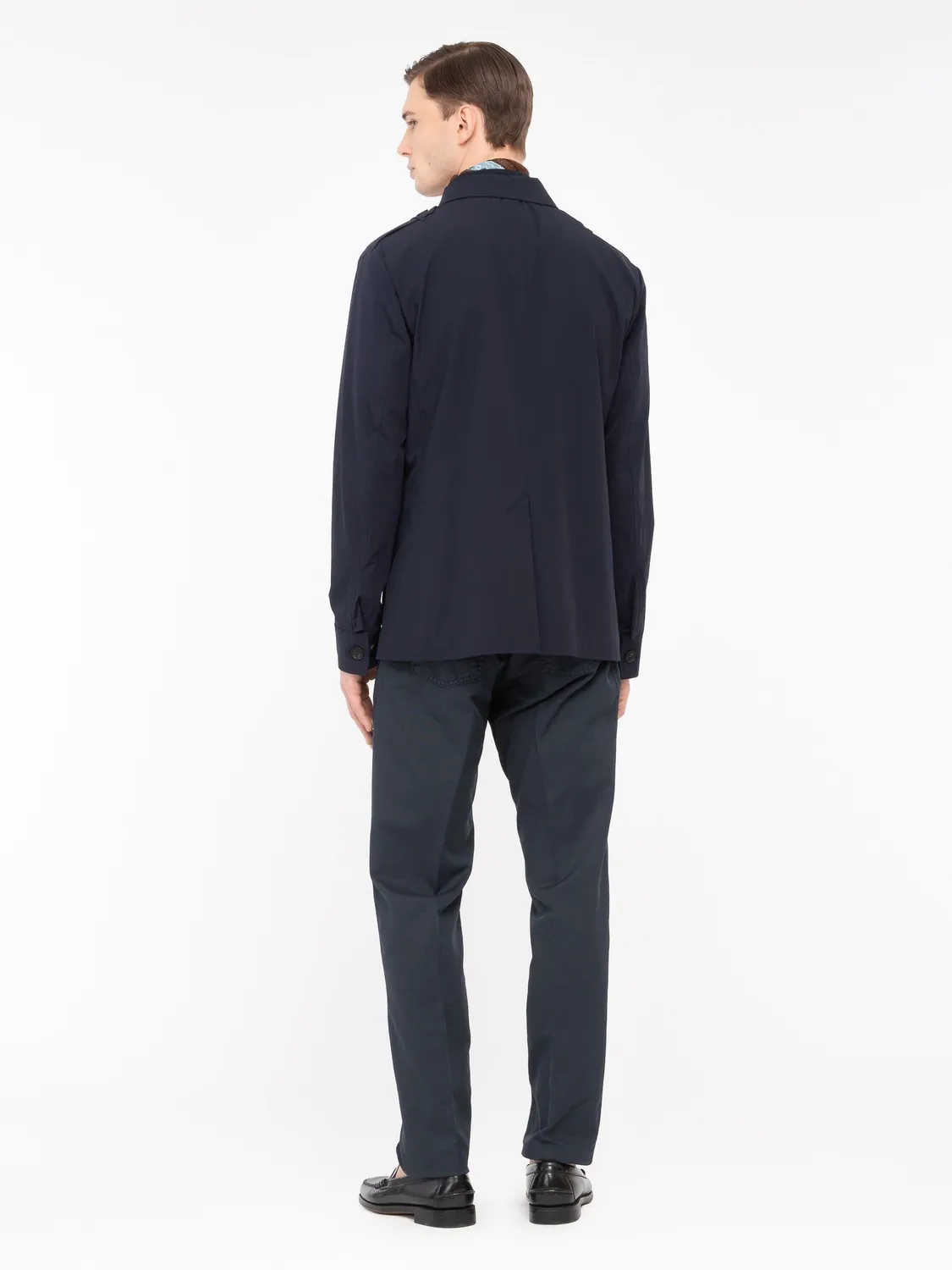 Paoloni Field jacket tecnica nylon stretch blu