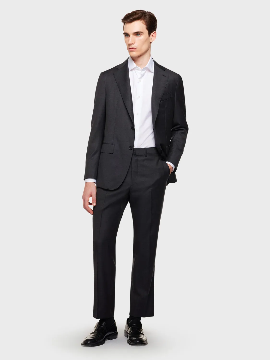 Caruso Camicia Slim in Cotone Bianca