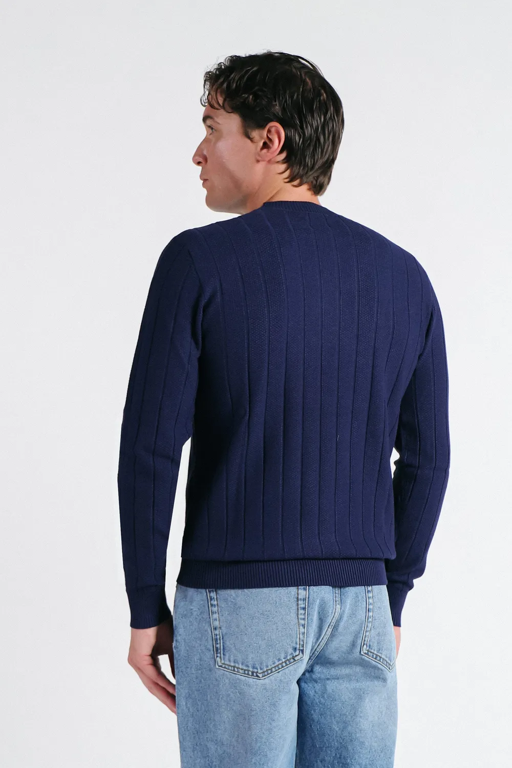 Sonny Bono Maglia Girocollo Cobalto Uomo Lavorata