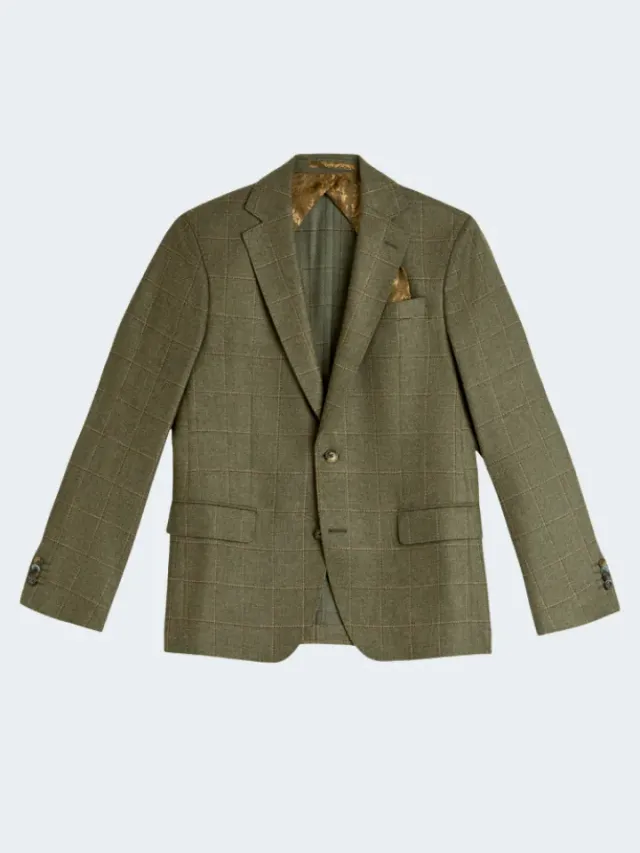 Sand Star Easy 6951 blazer verde quadri cashmere