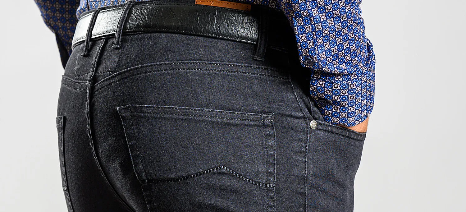 Alain Delon jeans neri Slim Fit elasticizzati