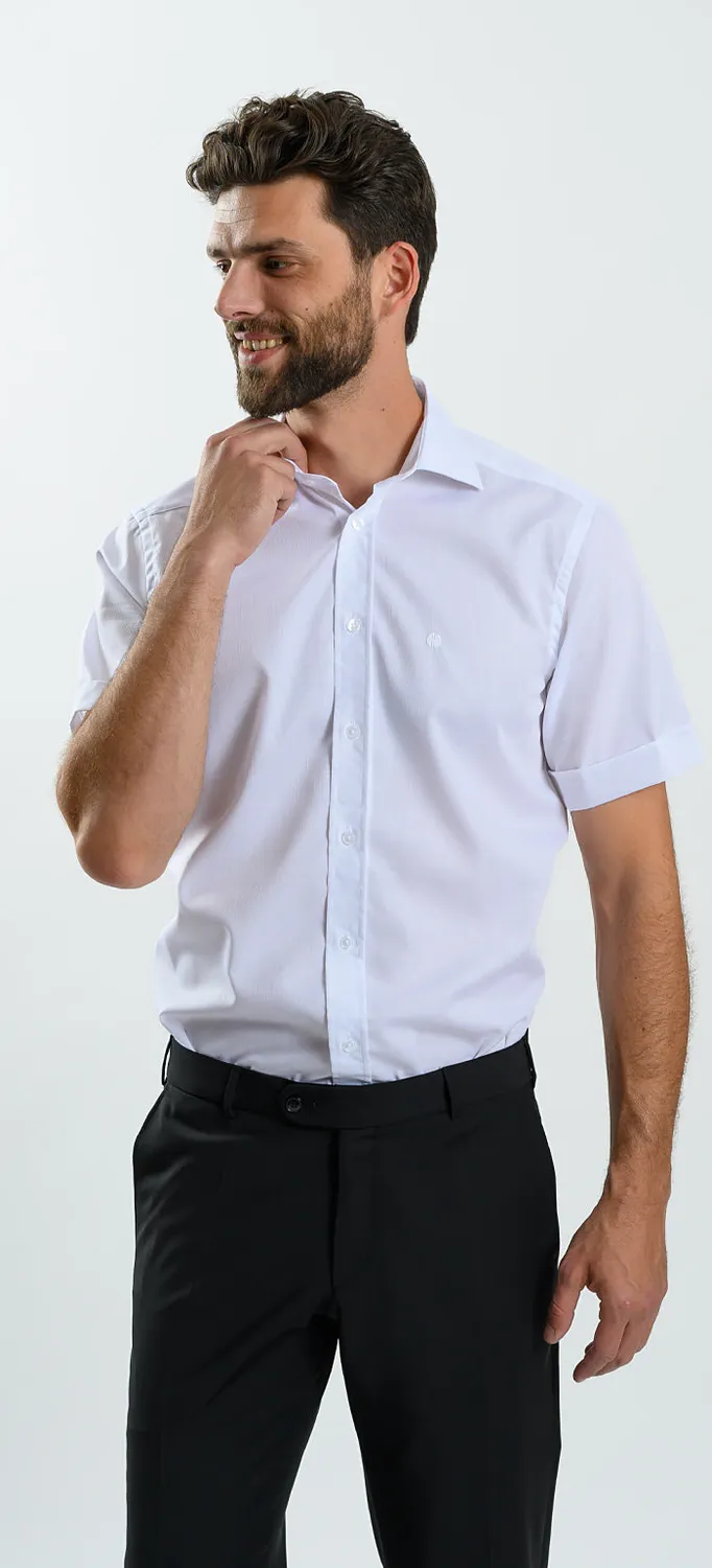 Alain Delon camicia bianca manica corta Extra Slim