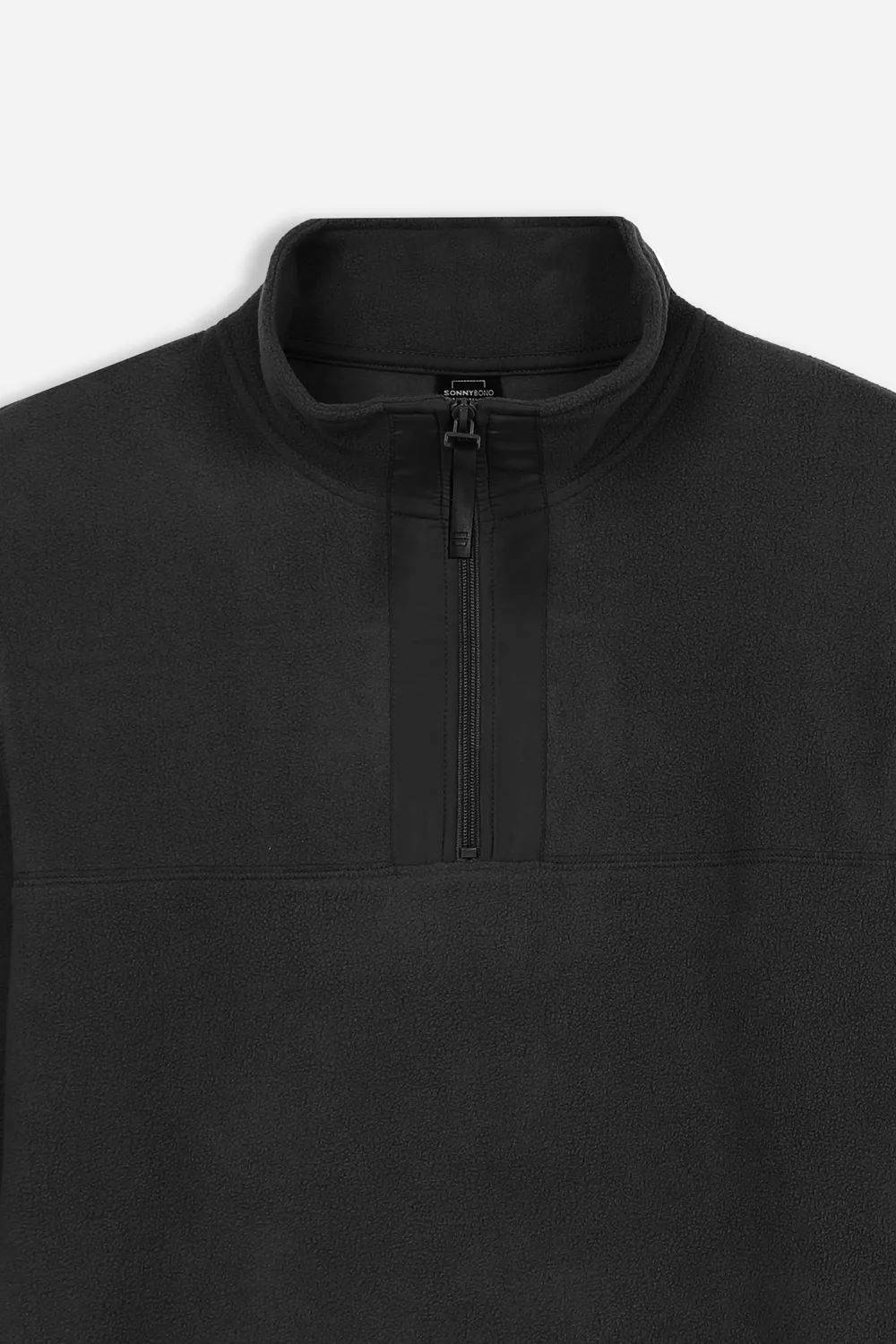 Sonny Bono Felpa Mezza Zip Pile Nero 100% Poliestere