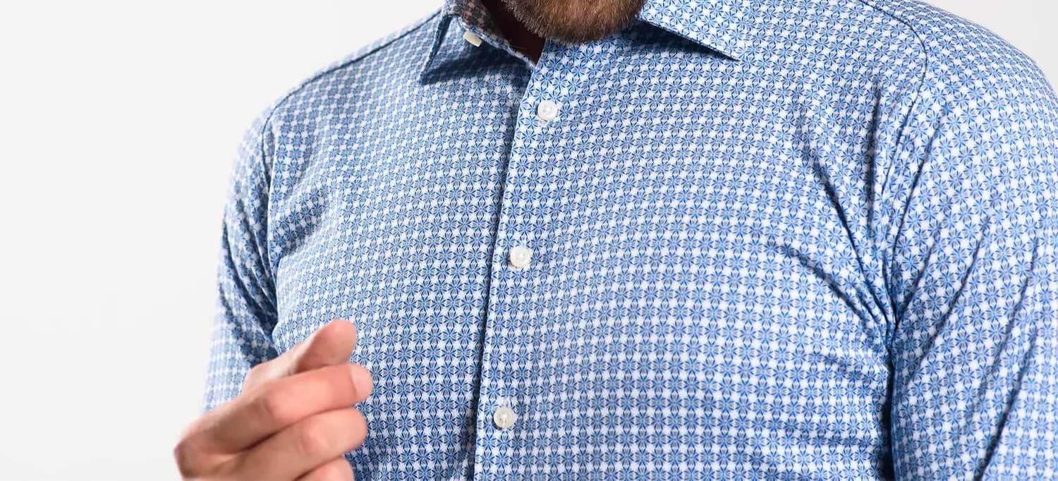 Alain Delon camicia blu extra slim jersey non stiro