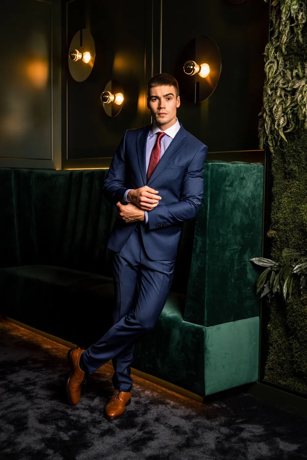 Alain Delon Camicia Blu Rigata Extra Slim Fit Business
