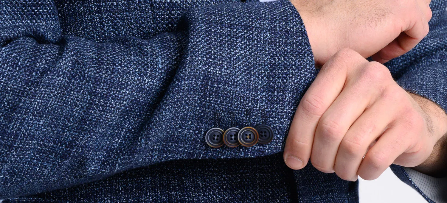 Alain Delon giacca blu navy uomo lana lino slim