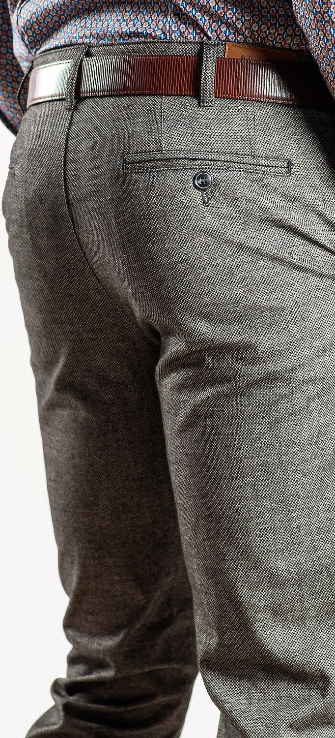 Alain Delon pantalone casual marrone cotone elasticizzato