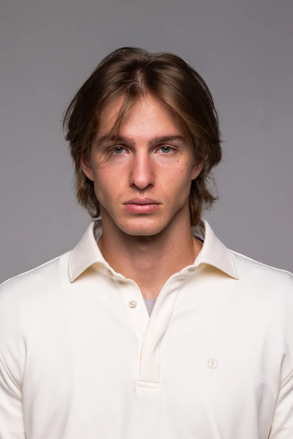 Alain Delon polo crema manica lunga cotone modal