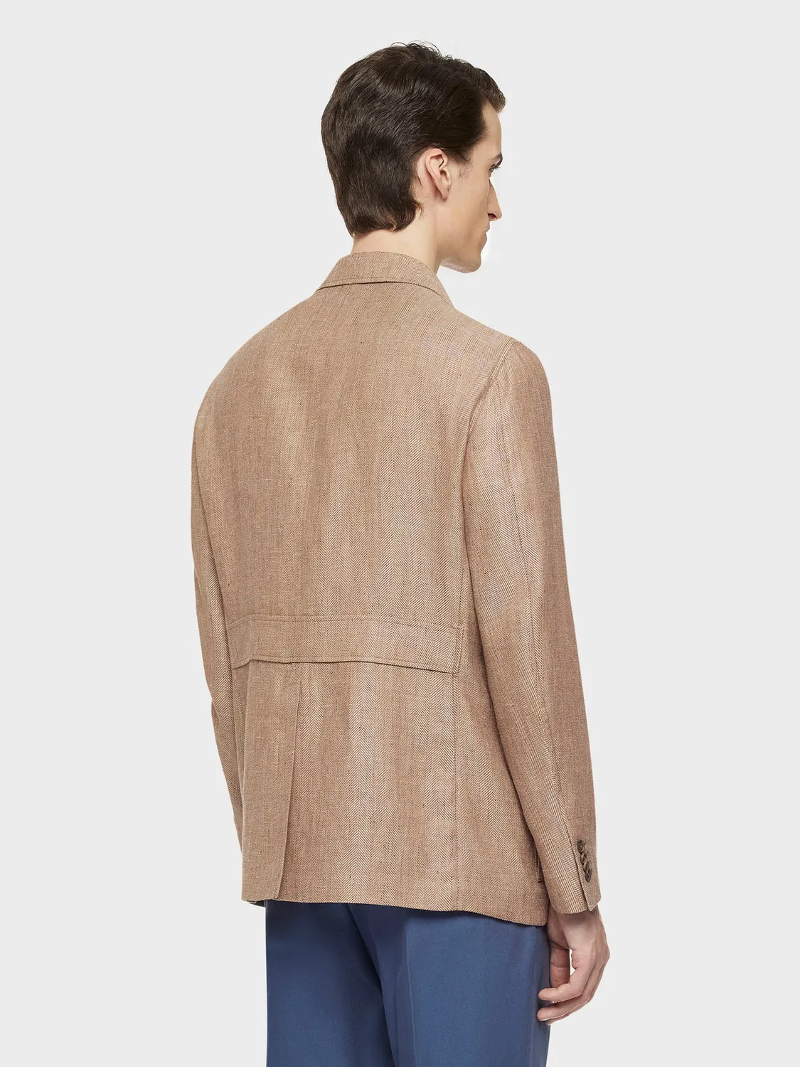 Caruso giacca sahariana beige lino e lana