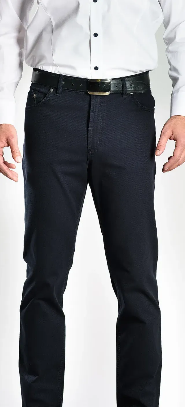 Alain Delon pantalone casual blu scuro slim fit cotone
