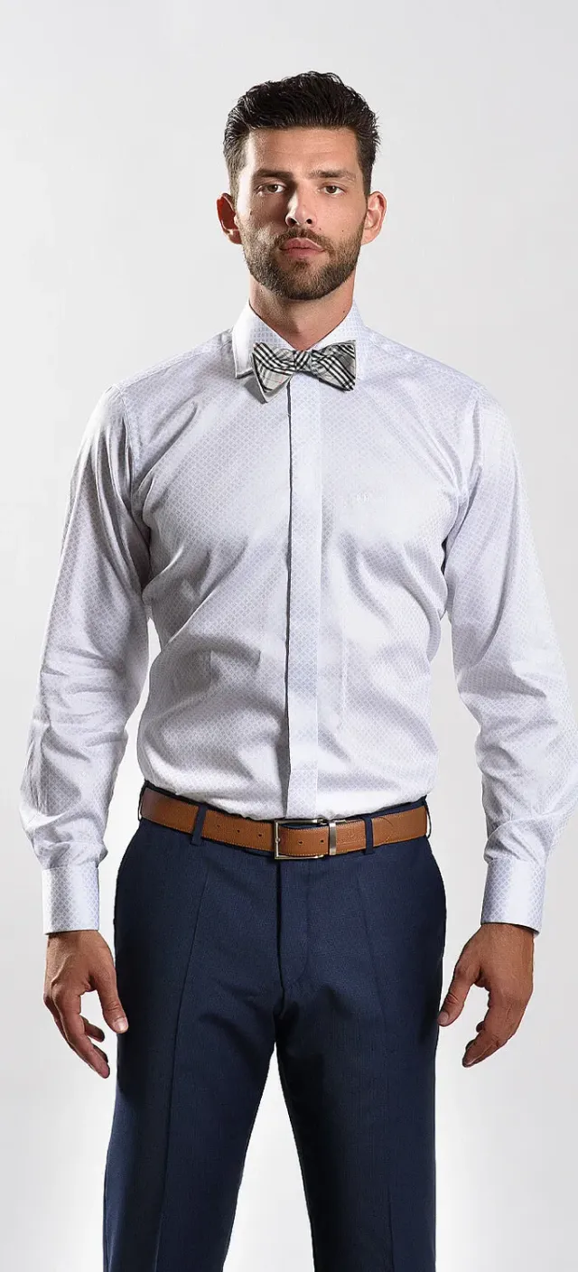 Alain Delon Limited camicia bianca cerimonia gemelli cotone