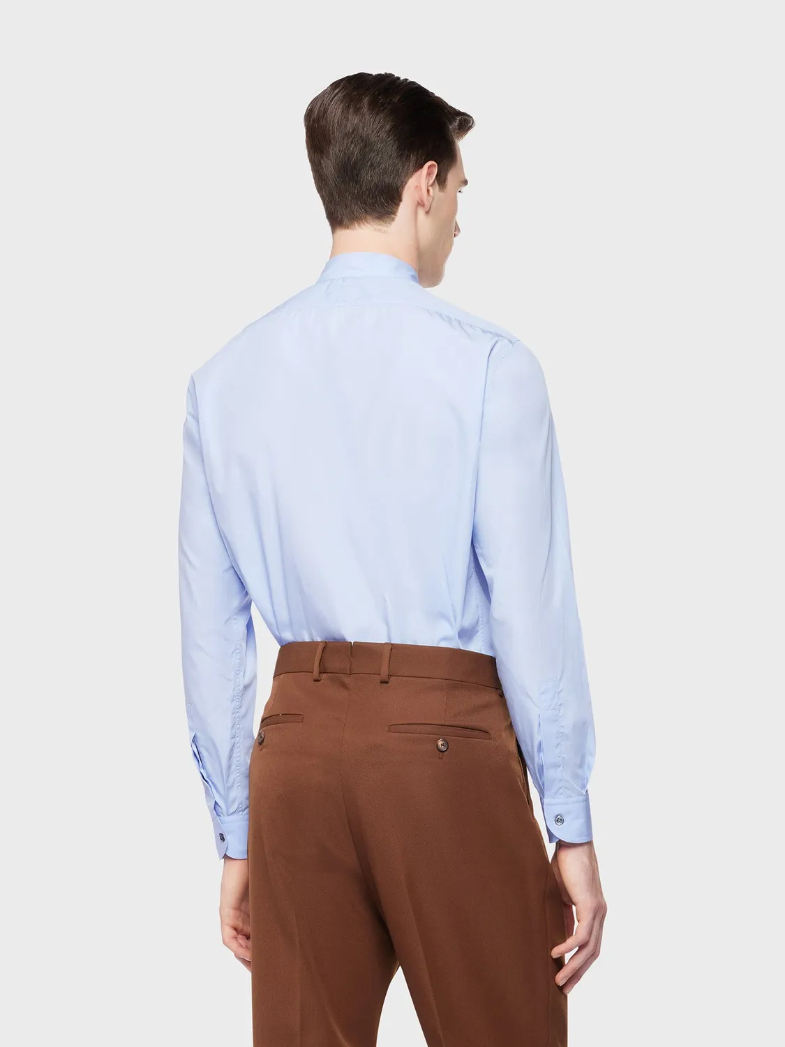 Caruso Butterfly camicia coreana cotone azzurro