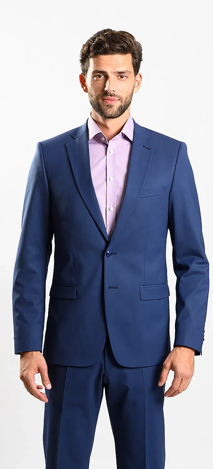 Alain Delon abito uomo slim fit blu navy elasticizzato XL
