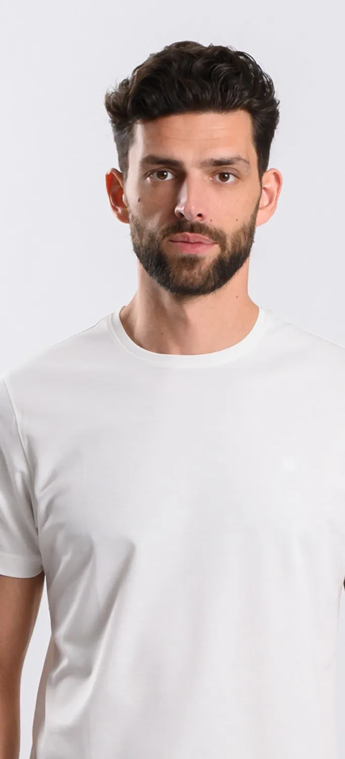 Alain Delon t-shirt bianca slim fit micropima