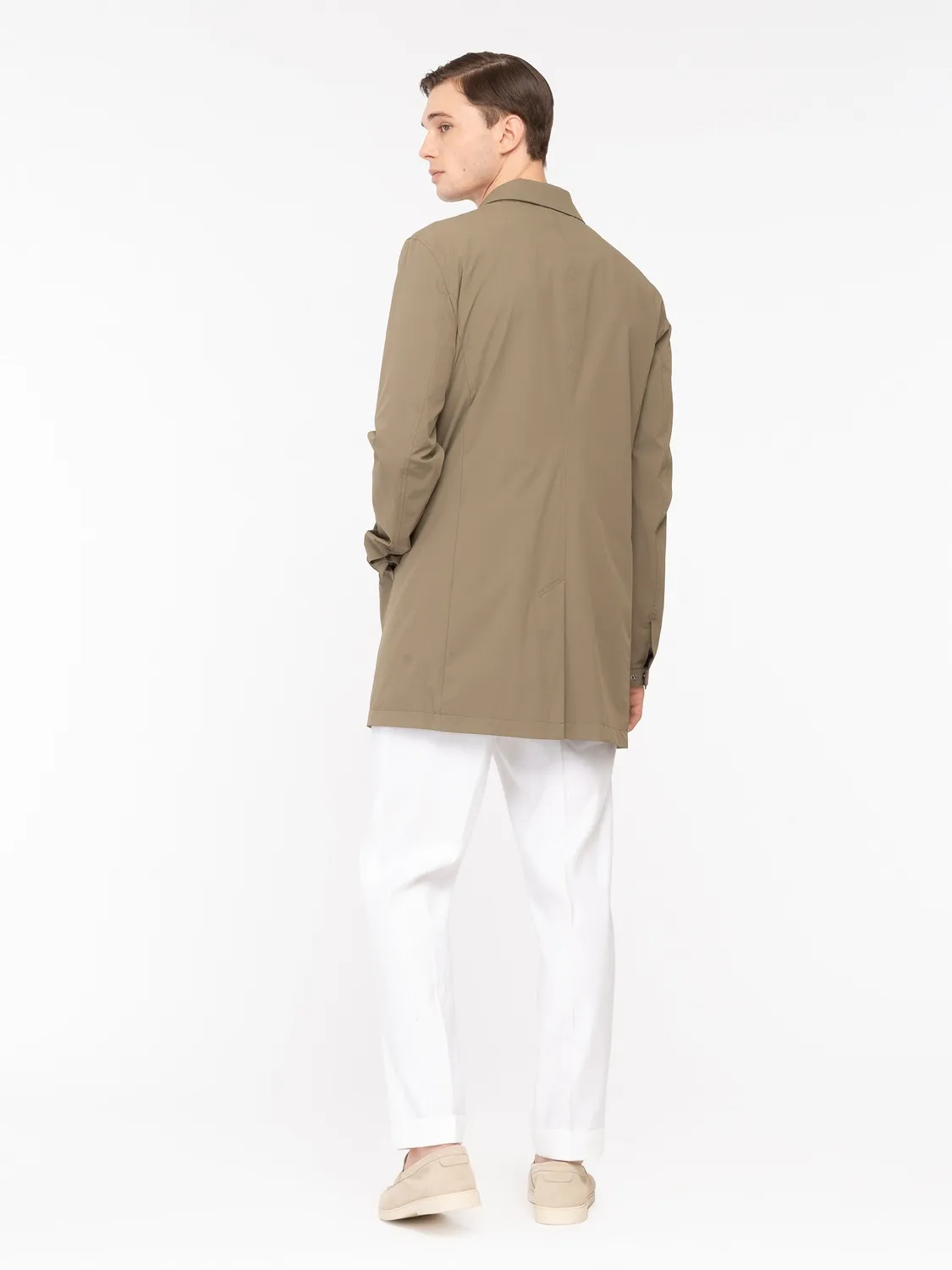 Paoloni Trench Coat Tecnico Verde Nylon Stretch