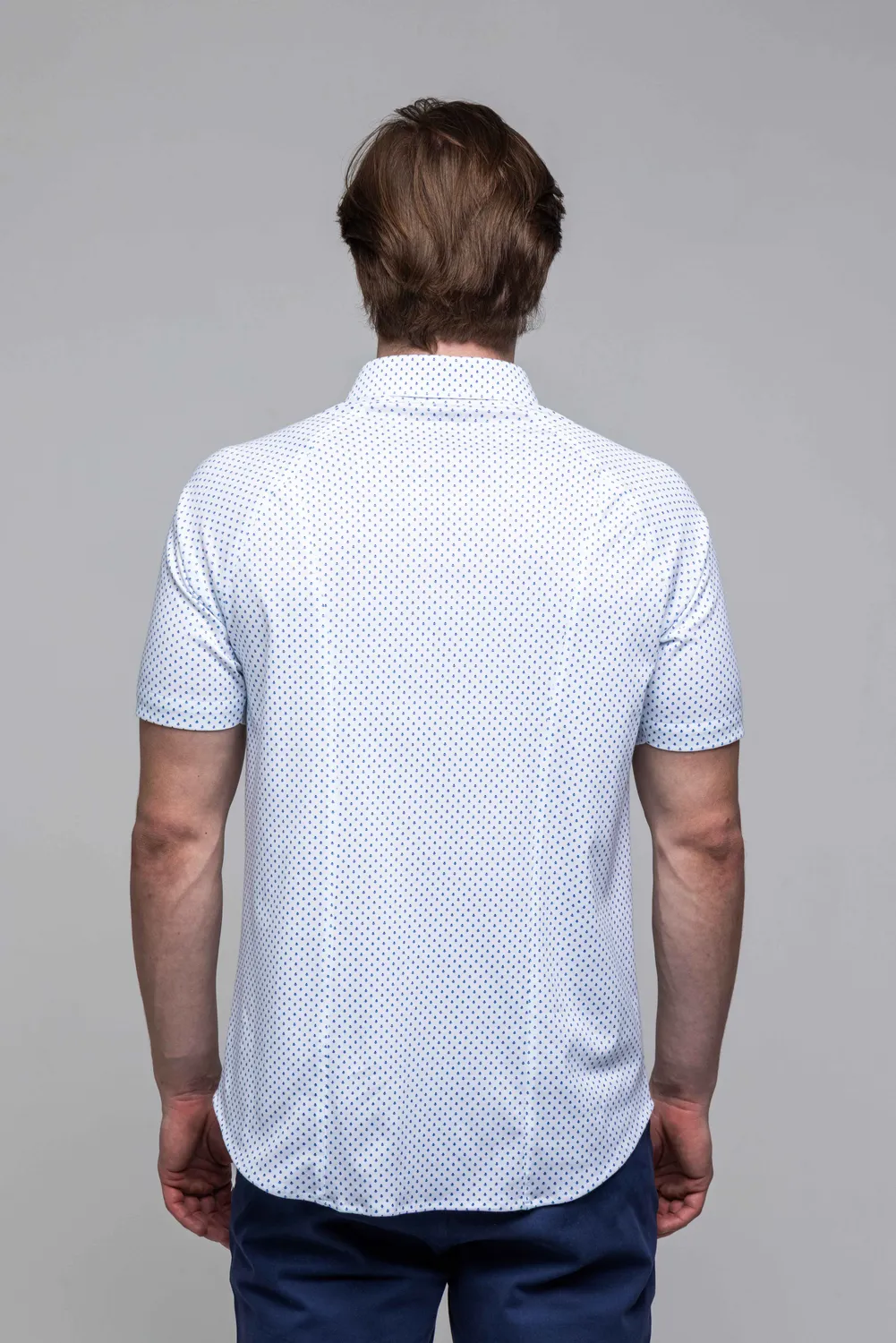 Alain Delon Camicia Bianca Manica Corta Extra Slim Stretch