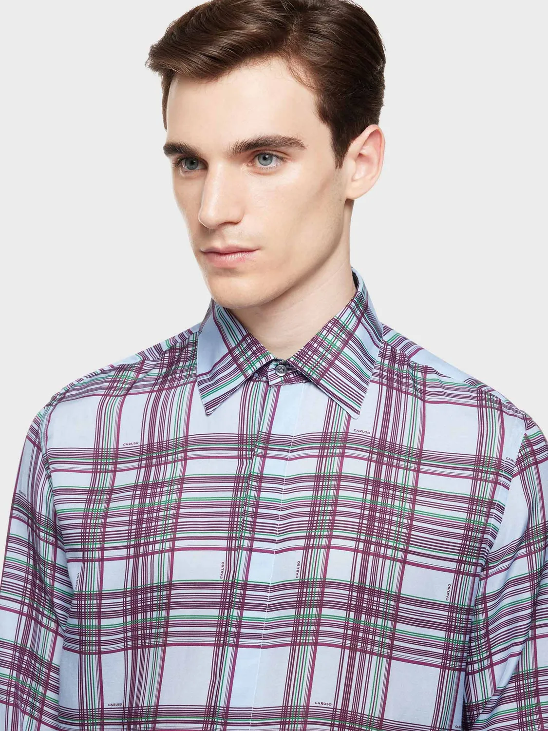 Caruso Butterfly camicia seta principe di galles