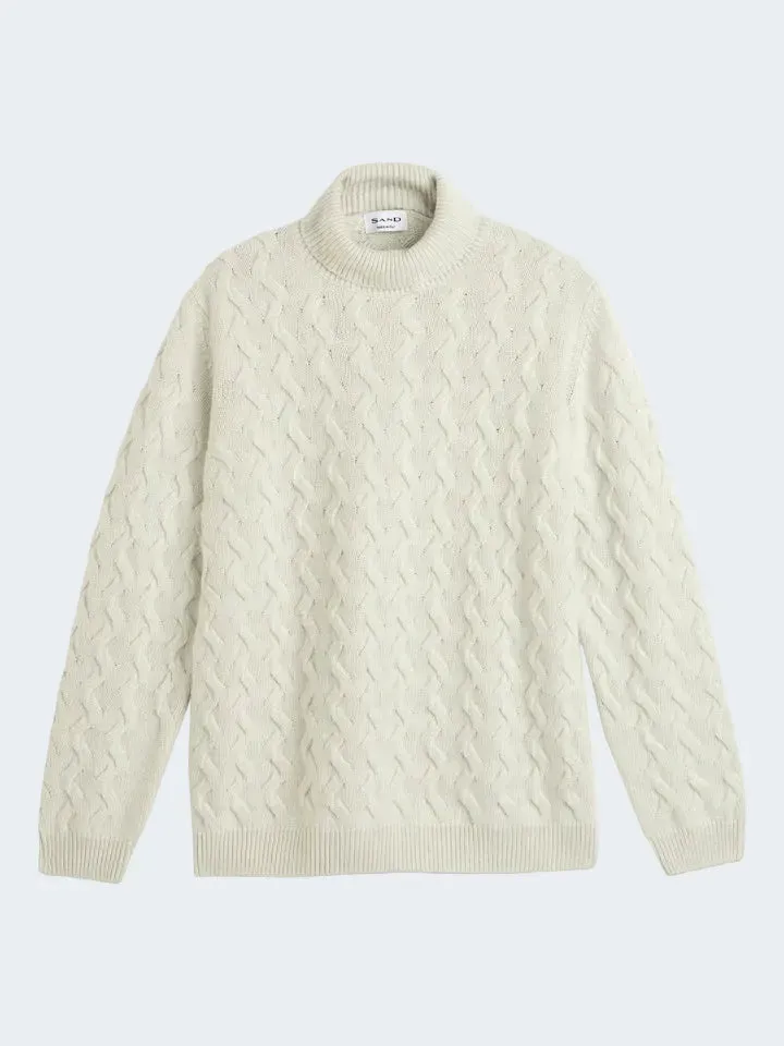 Sand Menswear Id dolcevita lana cashmere bianco