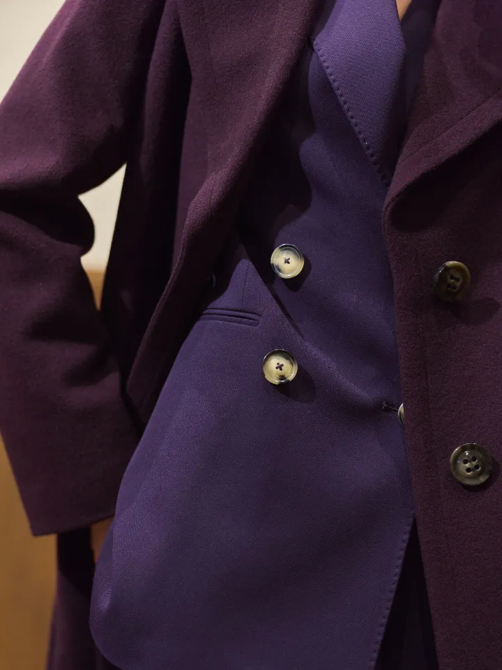 Sand Menswear W Clareta Long cappotto cashmere viola scuro