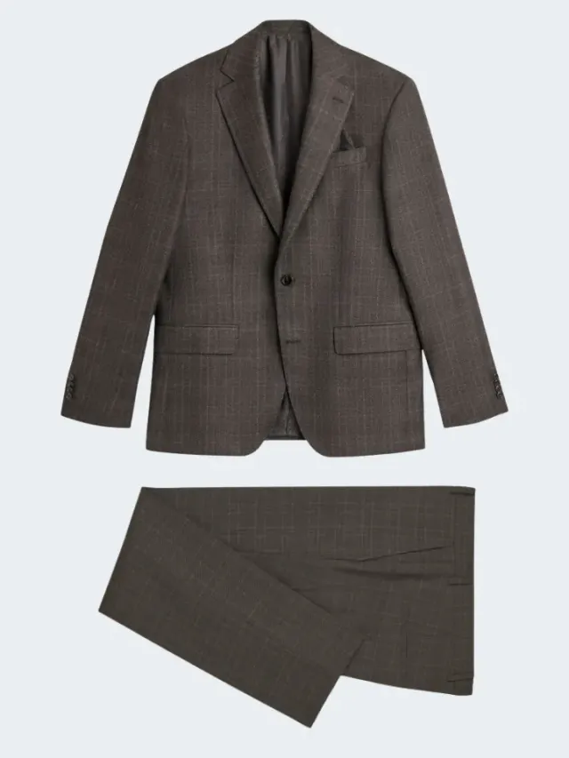 Sand Menswear Super 110's Fine Flannel Check completo flanella