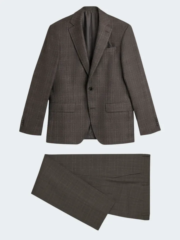 Sand Menswear Super 110's Fine Flannel Check completo flanella