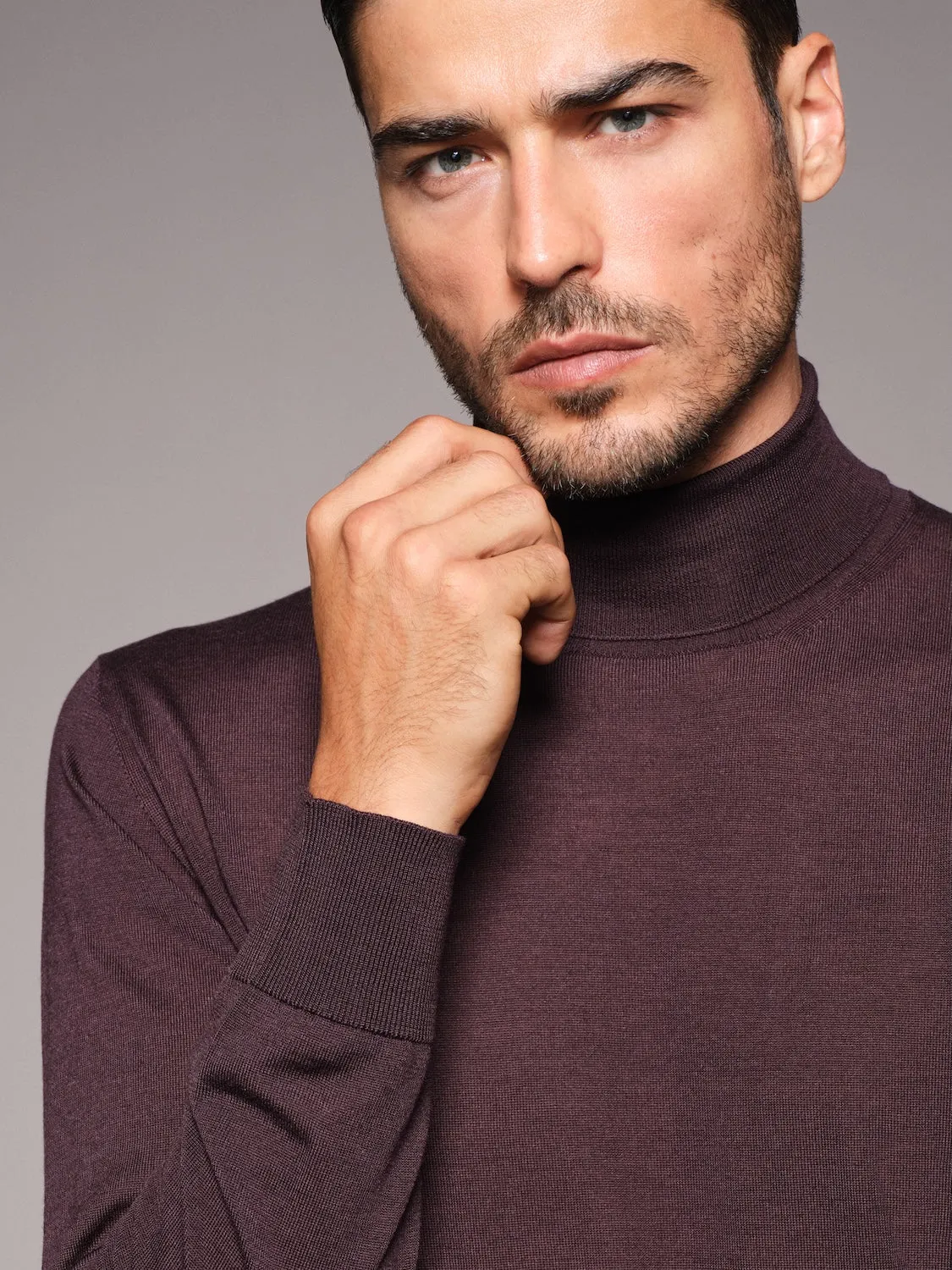 Caruso Dolcevita Uomo Lana Seta Cashmere Bordeaux