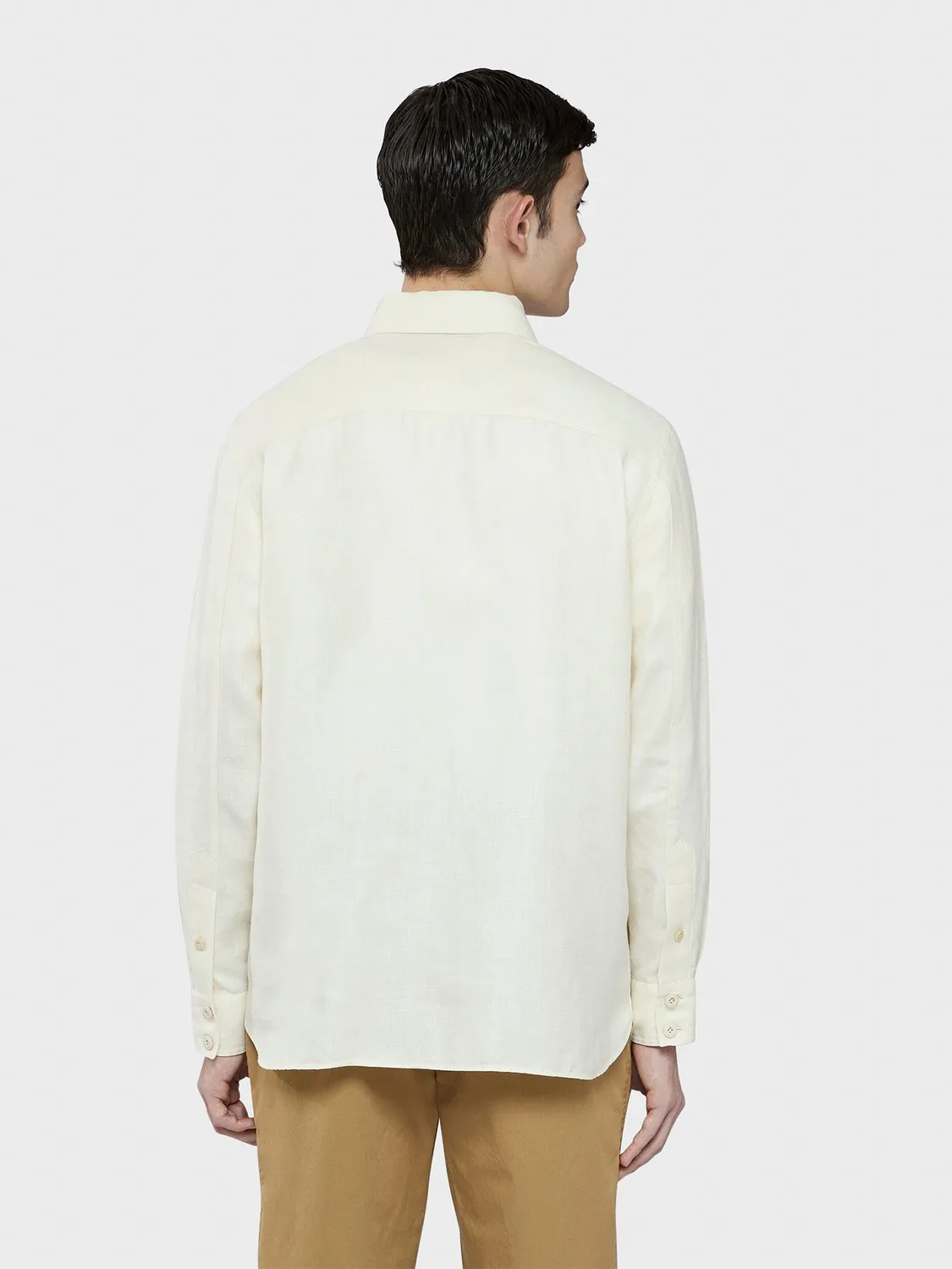 Caruso Aida Overshirt lino-lana bianco bottoni XS-XL