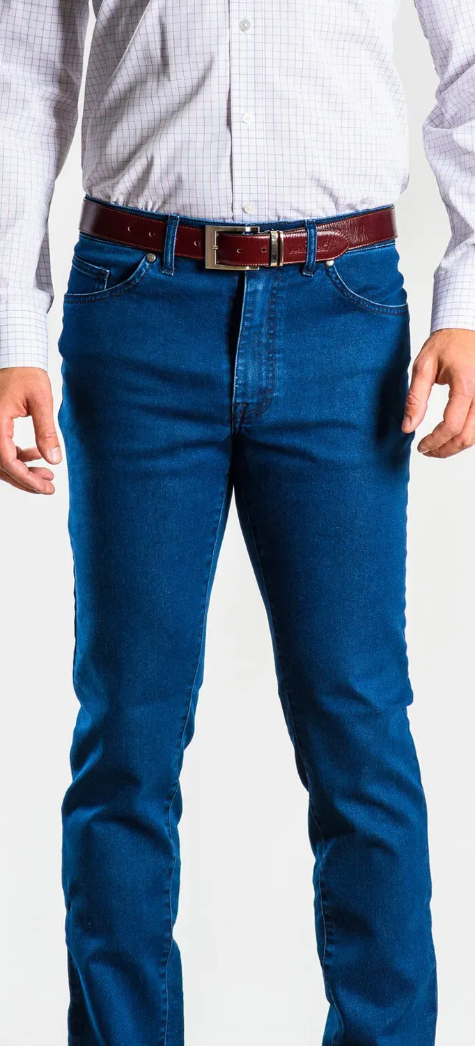Alain Delon Jeans Slim Blu Scuro Denim Elasticizzato