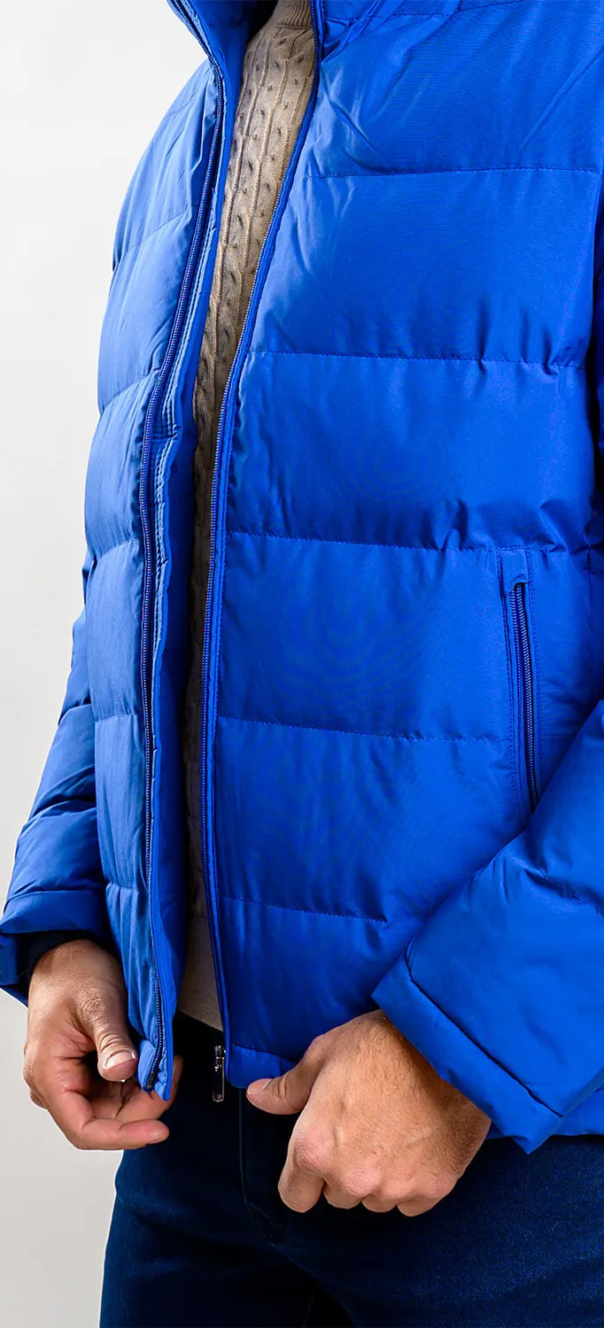 Alain Delon Giacca Invernale Blu Imbottita Leggera