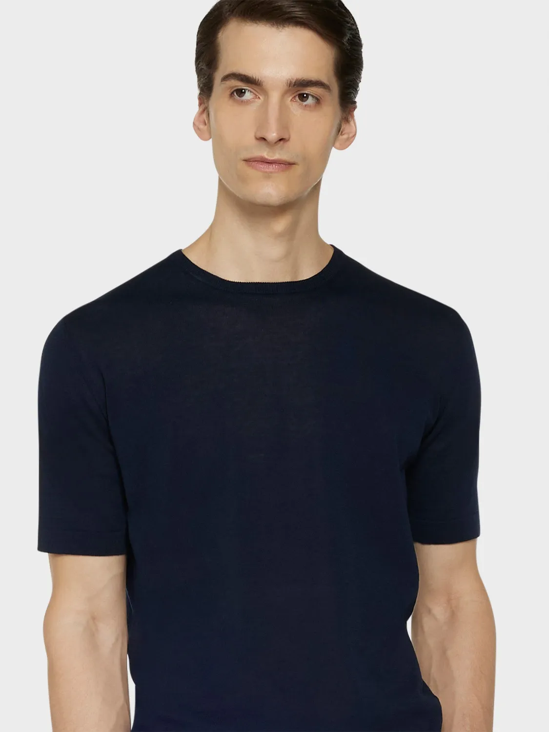Caruso Maglia Maniche Corte Cotone Blu Navy