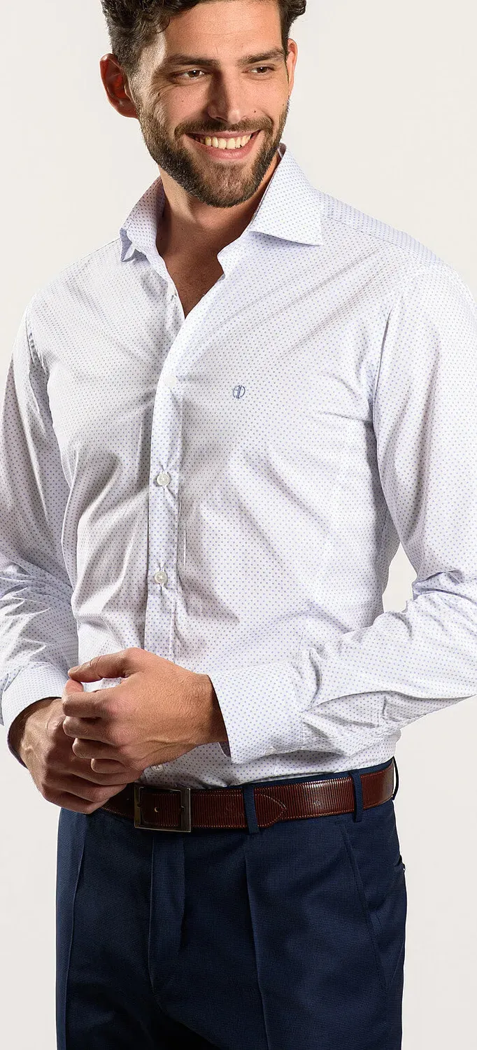 Alain Delon camicia bianca basic extra slim fantasia