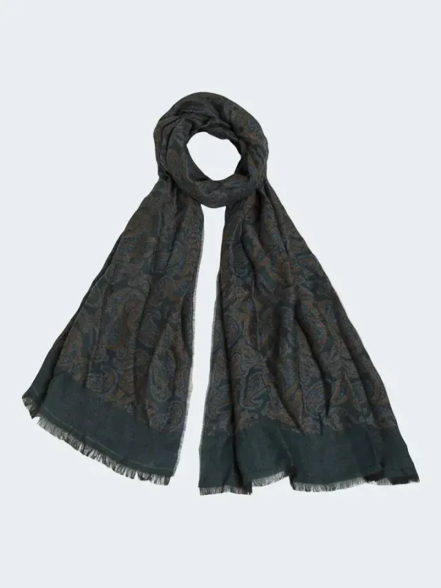 Sand Menswear MW S373 sciarpa lana paisley 48x180
