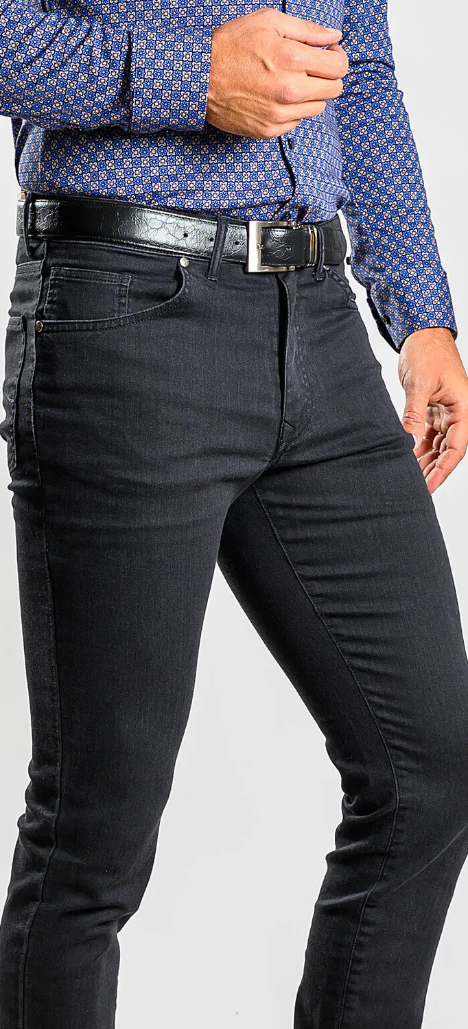 Alain Delon jeans neri Slim Fit elasticizzati