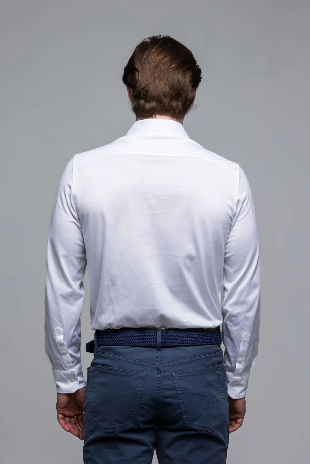 Alain Delon White Stretch camicia bianca extra slim fit
