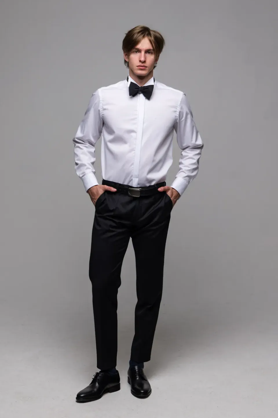 Alain Delon camicia smoking bianca extra slim fit gemelli