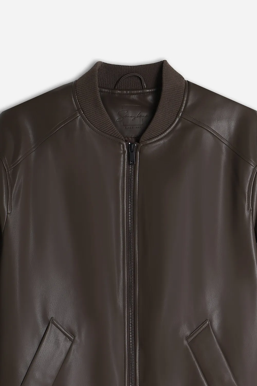 Sonny Bono Bomber giubbotto effetto pelle moro