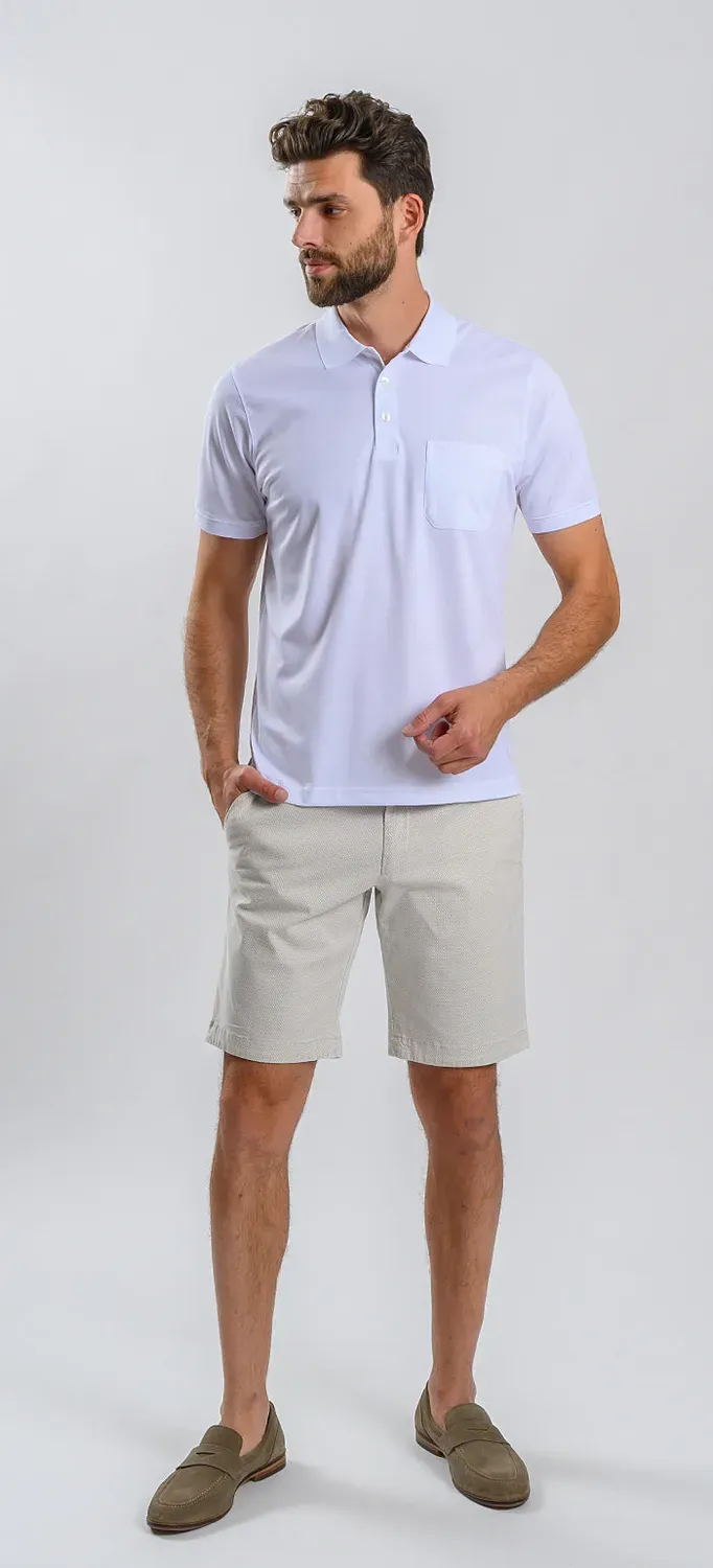 Alain Delon polo bianca uomo slim fit micropima