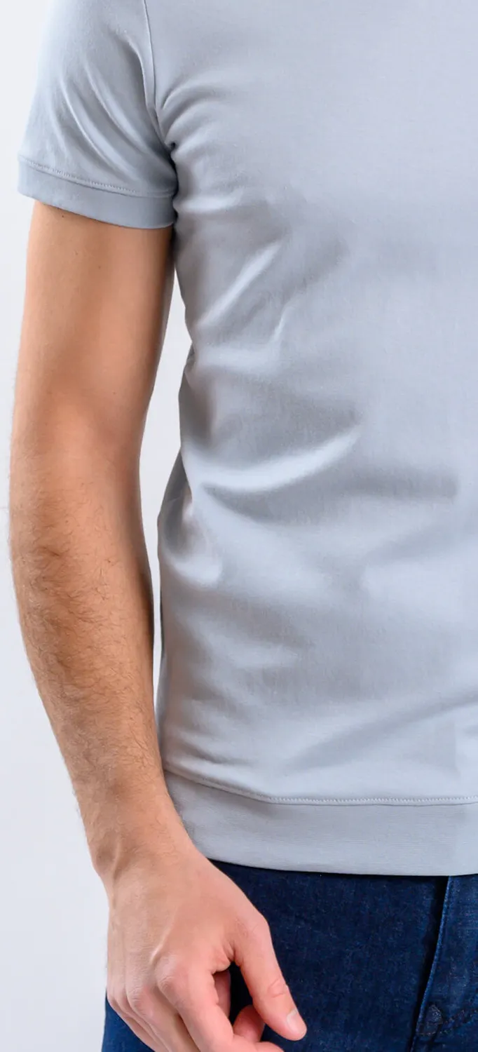 Alain Delon t-shirt grigio blu micropima slim fit
