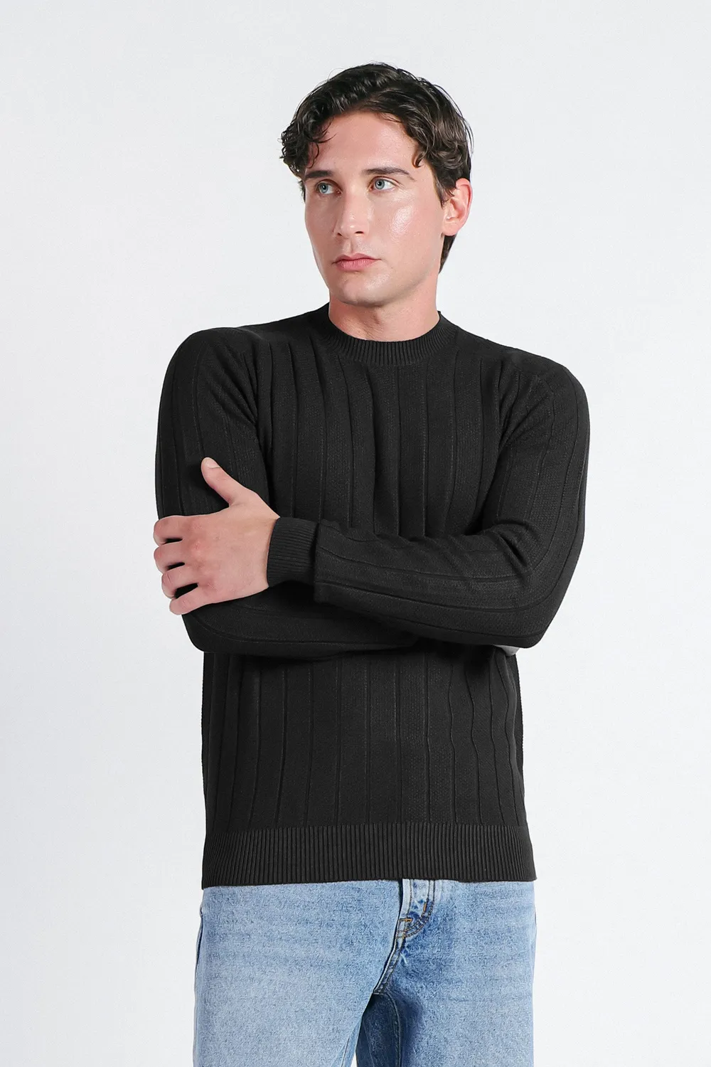 Sonny Bono maglia girocollo lavorata nero confortevole