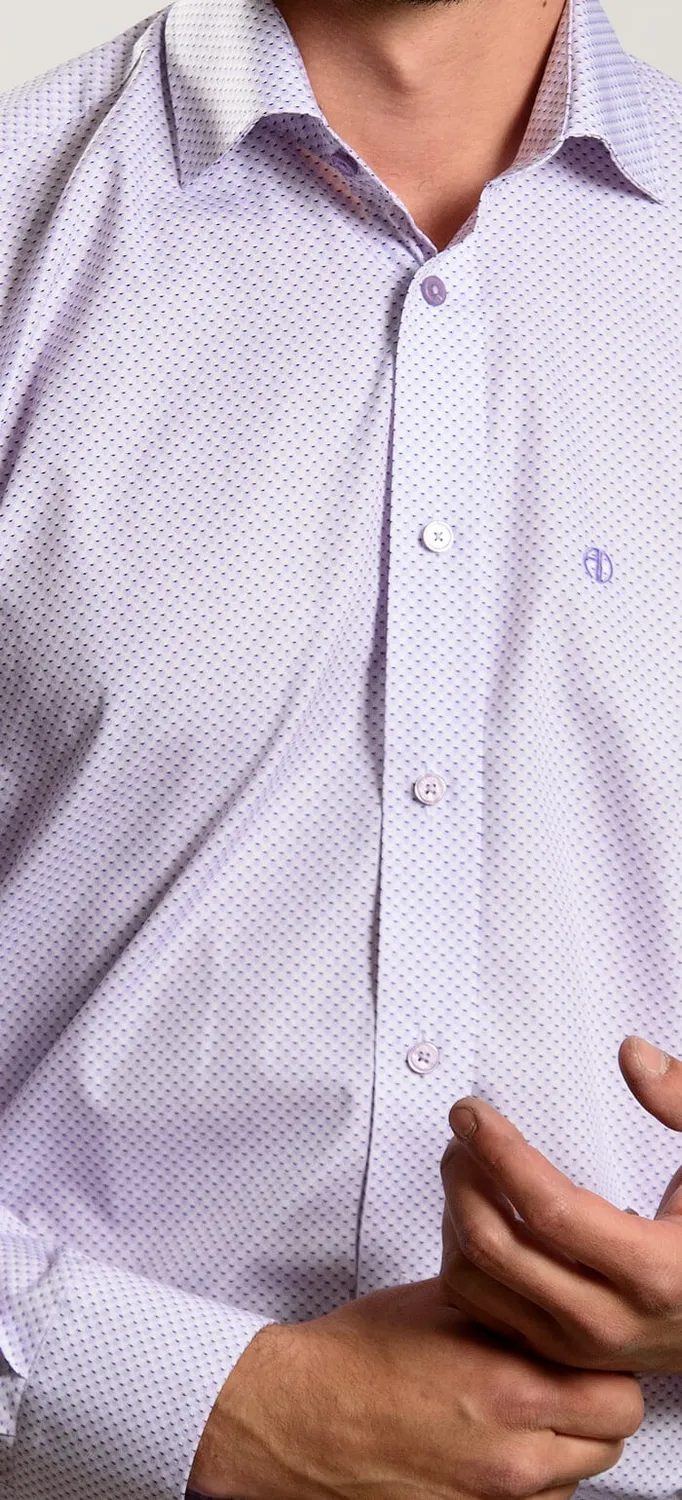 Alain Delon Bianca camicia fantasia slim fit Getzner